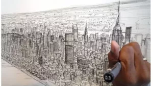  Lerajzolja az autista Stephen Wiltshire 20 perces helikopteres út utánRómát, New Yorkot és más városokat emlékezetből