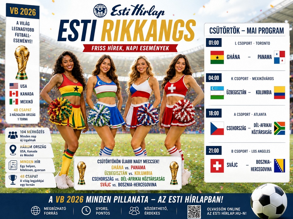 Esti Rikkancs – 2026. június 18. – FRISS HÍREK, NAPI ESEMÉNYEK Esti Rikkancs – 2026. június 18. – FRISS HÍREK, NAPI ESEMÉNYEK