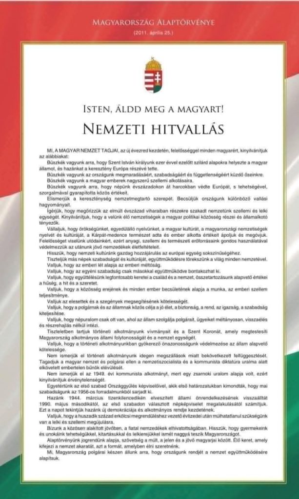 Vita a Nemzeti Hitvallás körül: Magyar Péter leveteti, Orbán Viktor a Fidesz-székházban tette ki Vita a Nemzeti Hitvallás körül: Magyar Péter leveteti, Orbán Viktor a Fidesz-székházban tette ki