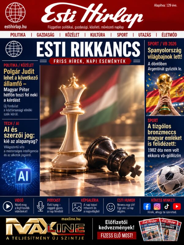 Esti Rikkancs – 2026. július 20. FRISS HÍREK, NAPI ESEMÉNYEK Esti Rikkancs – 2026. július 20. FRISS HÍREK, NAPI ESEMÉNYEK