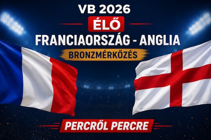 VB 2026 élőben követtük: Franciaország–Anglia 4–6 bronzmeccs VB 2026 élőben követtük: Franciaország–Anglia 4–6 bronzmeccs