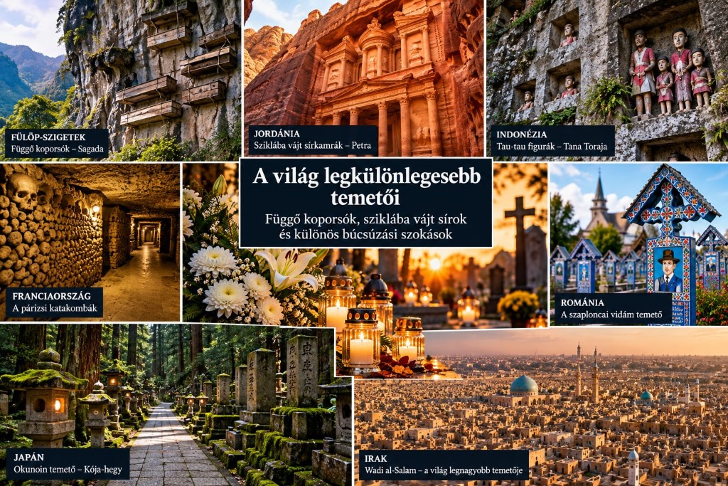A világ legkülönlegesebb temetői – függő koporsók, sziklába vájt sírok és meghökkentő búcsúzási szokások A világ legkülönlegesebb temetői – függő koporsók, sziklába vájt sírok és meghökkentő búcsúzási szokások